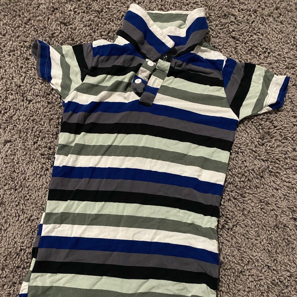 Kickee Pants Shorts Polo Romper - Striped
